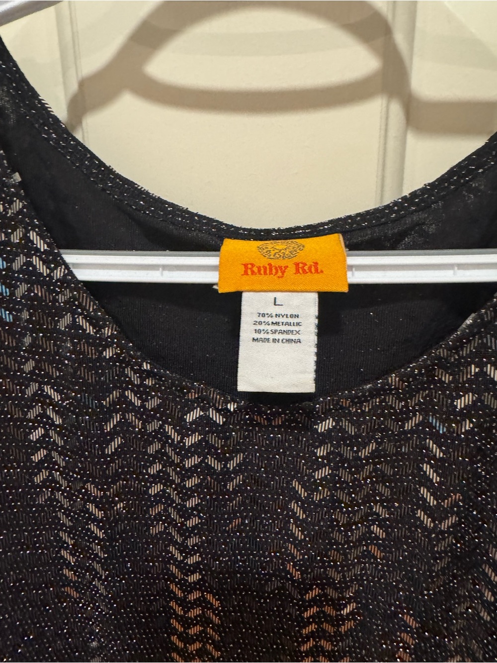 Ruby Rd. Black Metallic Sparkle Tunic - Picture 2 of 3